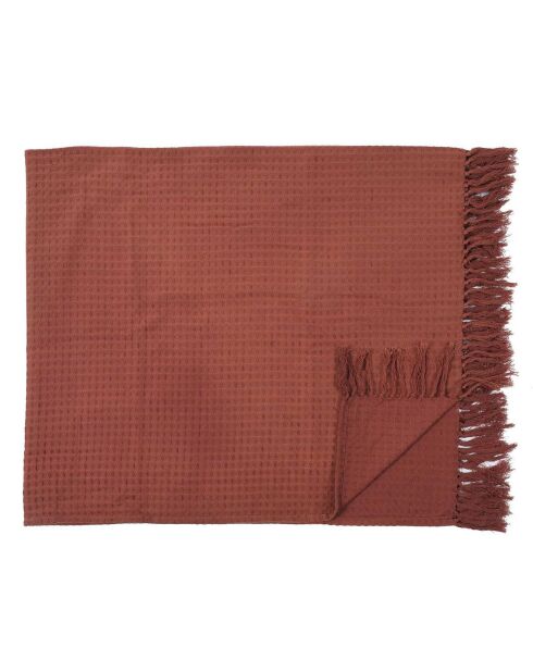 Sofaüberwurf mit orangefarbener Prägung, 130 x 160 cm