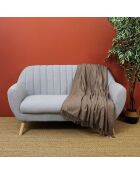 Jeté de canapé gaufré marron- 130x160 cm