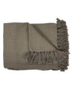 Jeté de canapé gaufré marron- 130x160 cm