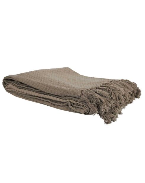 Jeté de canapé gaufré marron - 170x250 cm