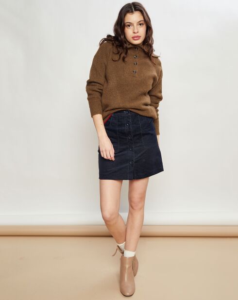 Jupe en Velours Jambette marine