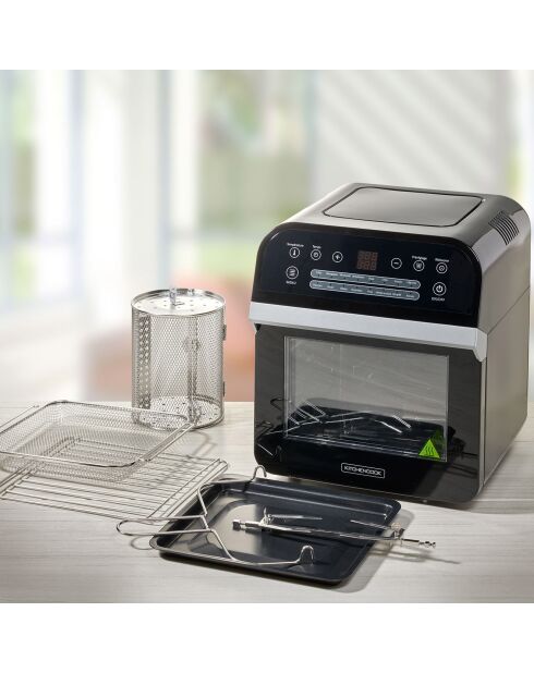 Four à air chaud & Friteuse sans huile multifonctions noir - 12 L
