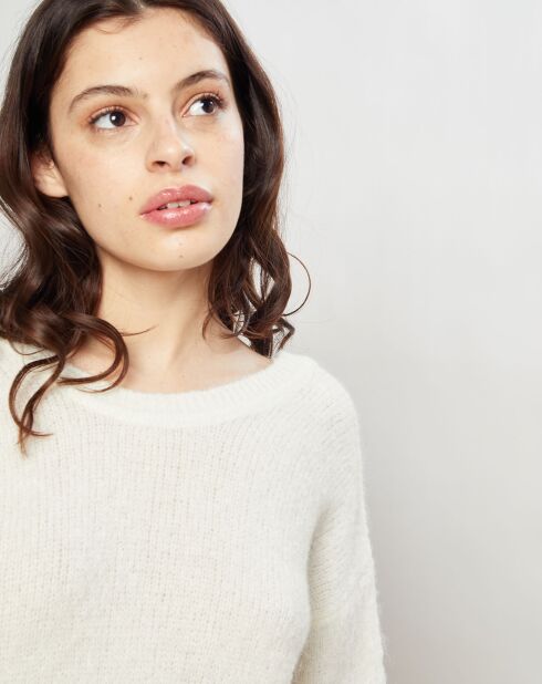 Robe en Laine mélangée Refrain écrue