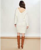 Robe en Laine mélangée Refrain écrue
