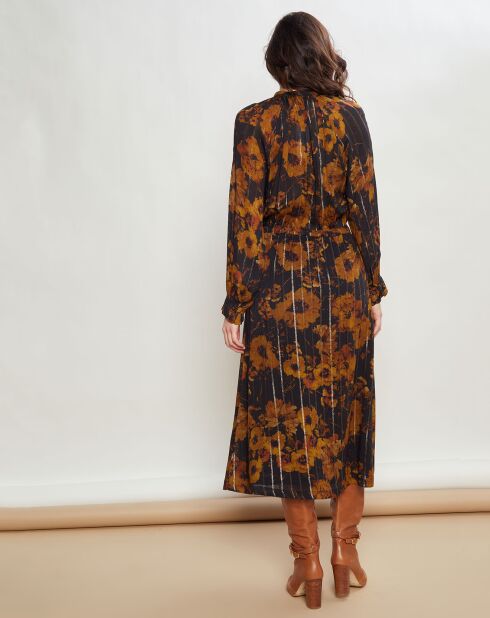 Robe Récif à fleurs noire