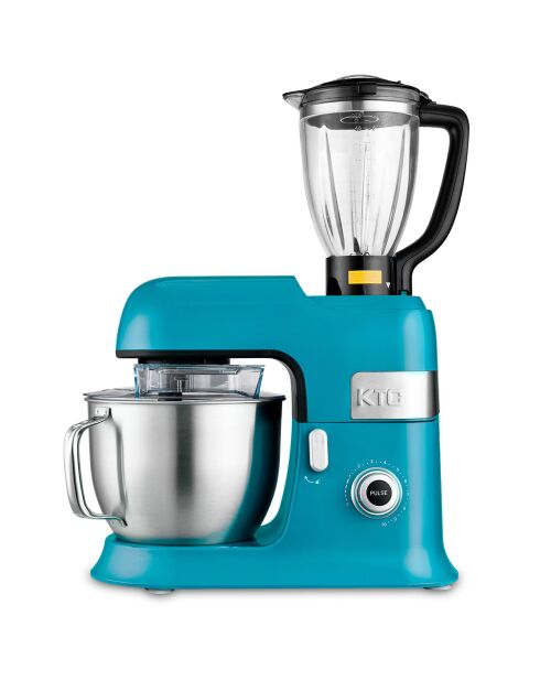 Robot pétrin avec bras amovible à 35° bleu - 6.5 L