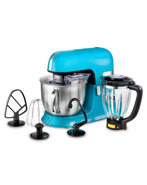 Robot pétrin avec bras amovible à 35° bleu - 6.5 L