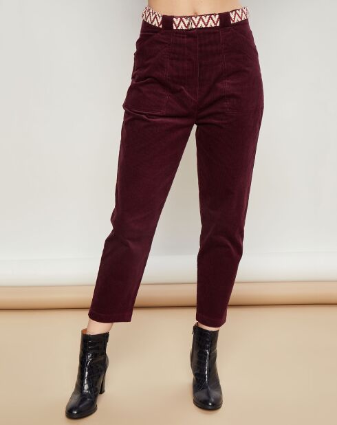 Pantalon en Velours côtelé Passage figue