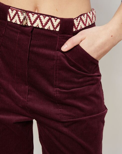 Pantalon en Velours côtelé Passage figue