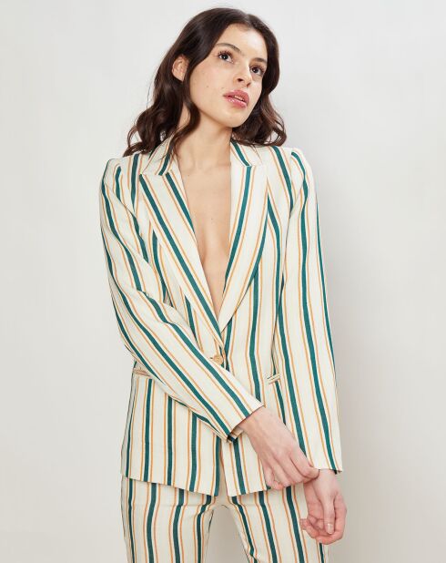 Veste Valable à rayures écru/vert