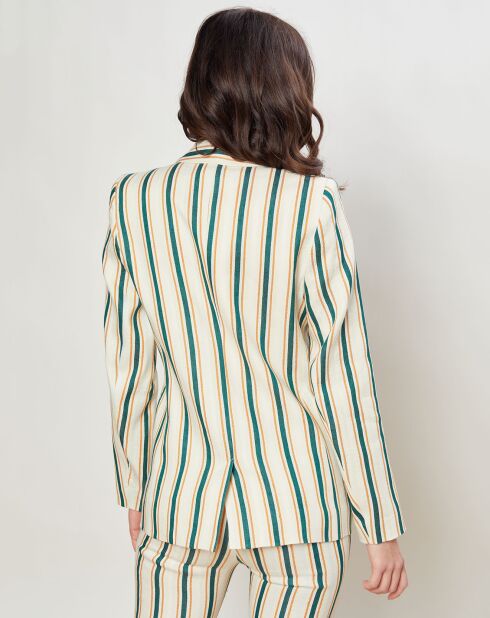 Veste Valable à rayures écru/vert