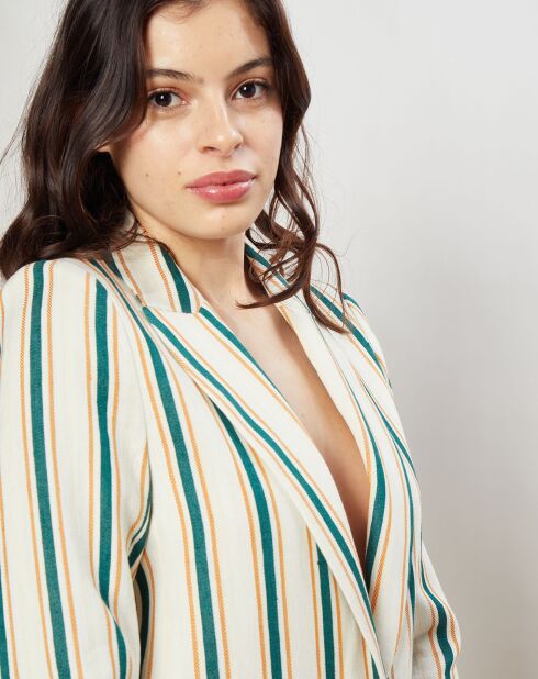 Veste Valable à rayures écru/vert
