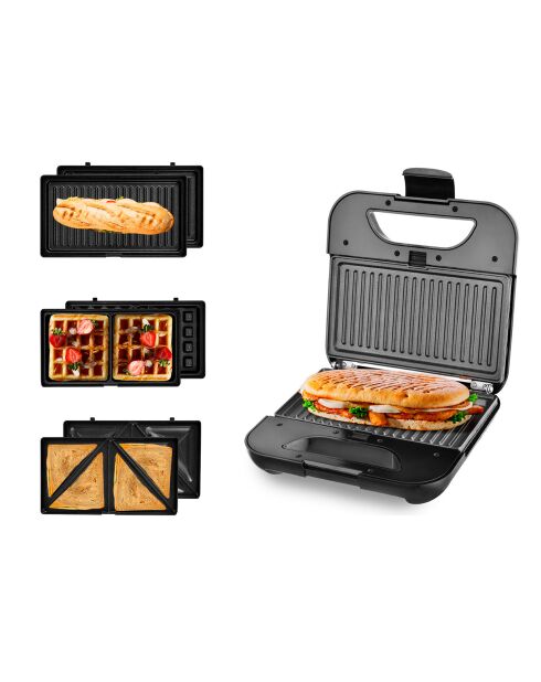 Zwart multifunctioneel wafelijzer