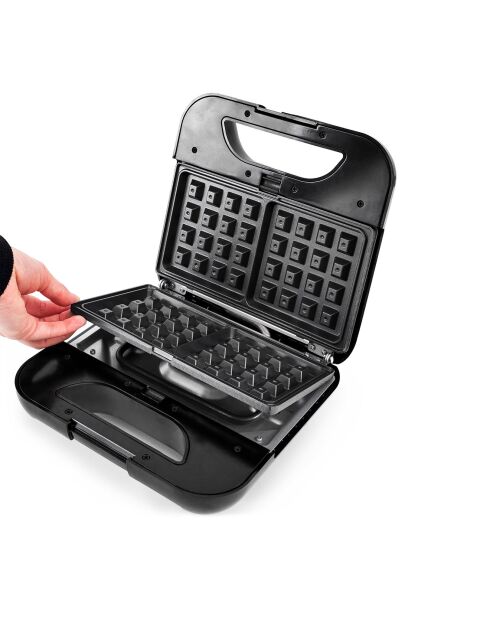 Zwart multifunctioneel wafelijzer