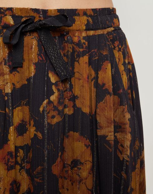 Jupe Juillet fleurs noire