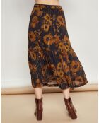 Jupe Juillet fleurs noire
