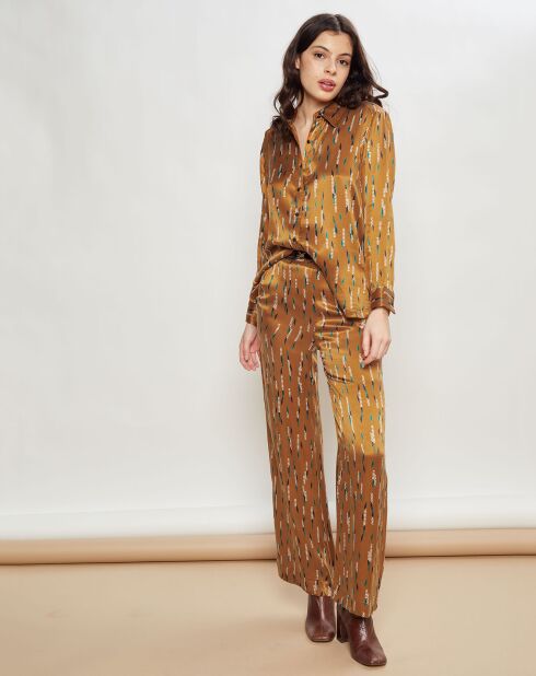 Chemise Carnet plumes camel