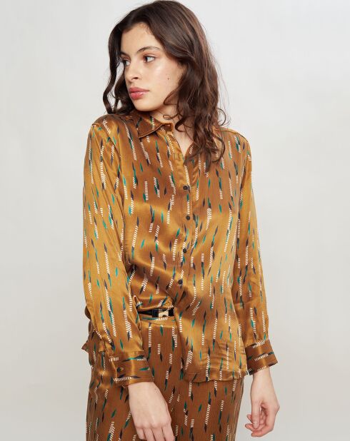 Chemise Carnet plumes camel