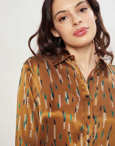 Chemise Carnet plumes camel