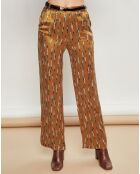 Pantalon Pilote à plumes camel