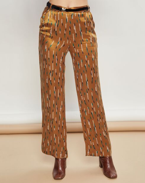 Pantalon Pilote à plumes camel