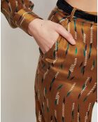 Pantalon Pilote à plumes camel