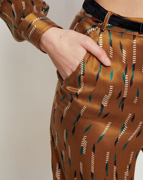 Pantalon Pilote à plumes camel