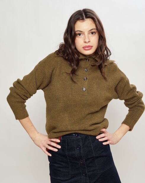 Pull en Laine mélangée Passion kaki