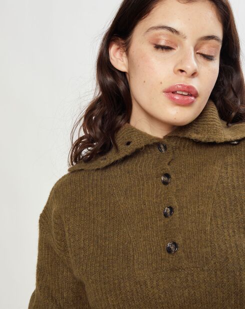 Pull en Laine mélangée Passion kaki