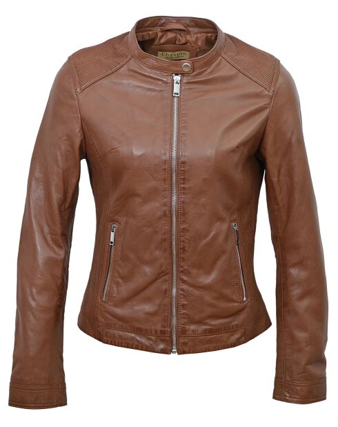 Veste en Cuir Camila cognac