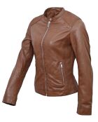 Veste en Cuir Camila cognac