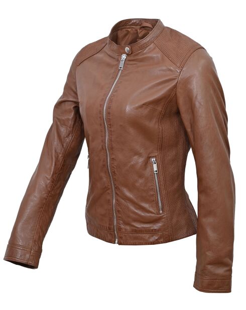 Veste en Cuir Camila cognac