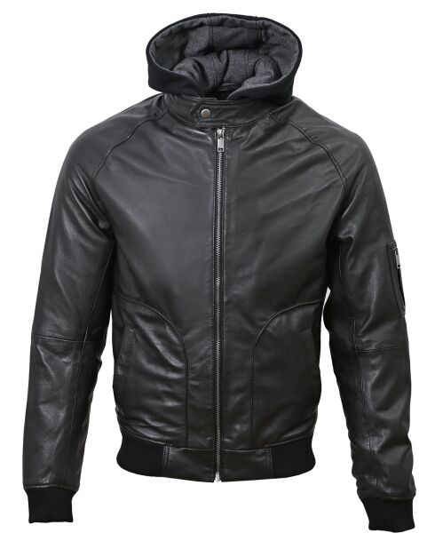 Veste en Cuir Jul noire