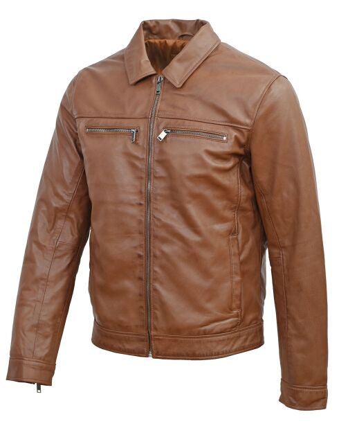 Veste en Cuir Conall cognac