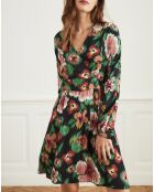 Robe Révélation fleurs troubles noir/multicolore