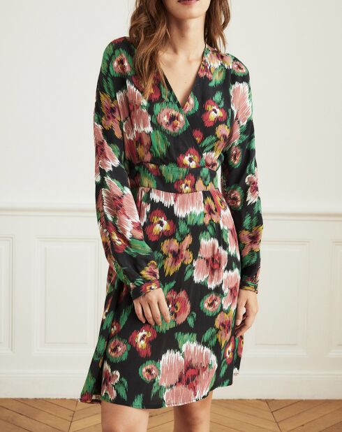 Robe Révélation fleurs troubles noir/multicolore