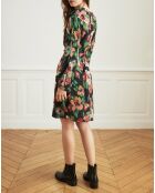 Robe Révélation fleurs troubles noir/multicolore