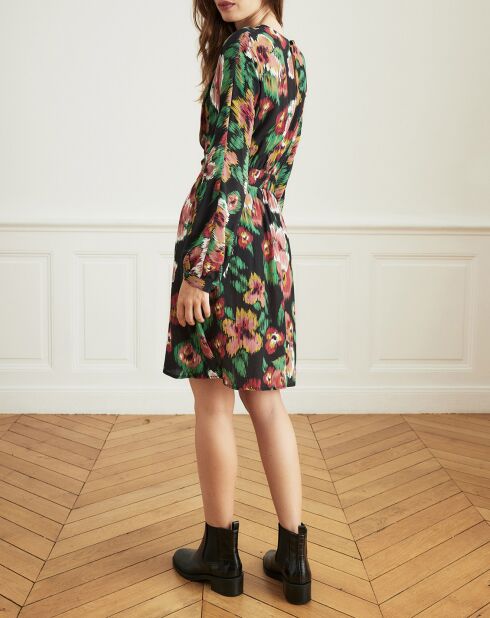 Robe Révélation fleurs troubles noir/multicolore