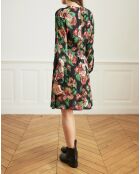 Robe Révélation fleurs troubles noir/multicolore