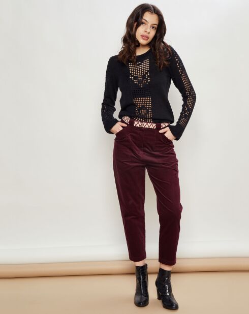 Pantalon en Velours côtelé Passage figue