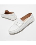 Mocassins en Cuir lisse Jade blancs