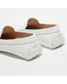 Mocassins en Cuir lisse Jade blancs