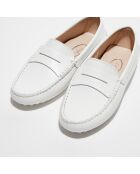 Mocassins en Cuir lisse Jade blancs