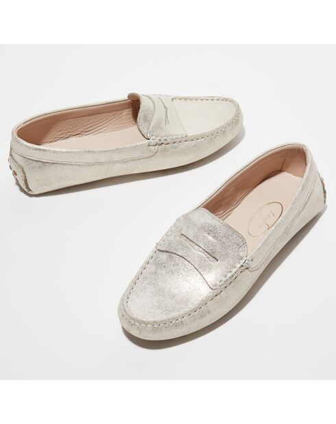 Mocassins en Cuir Jade dorées