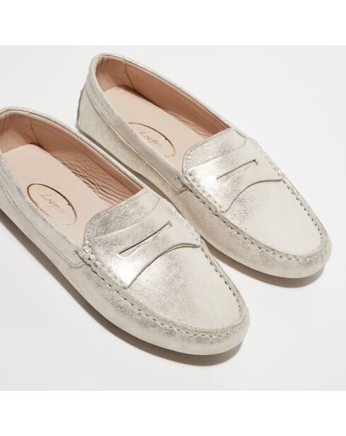 Mocassins en Cuir Jade dorées