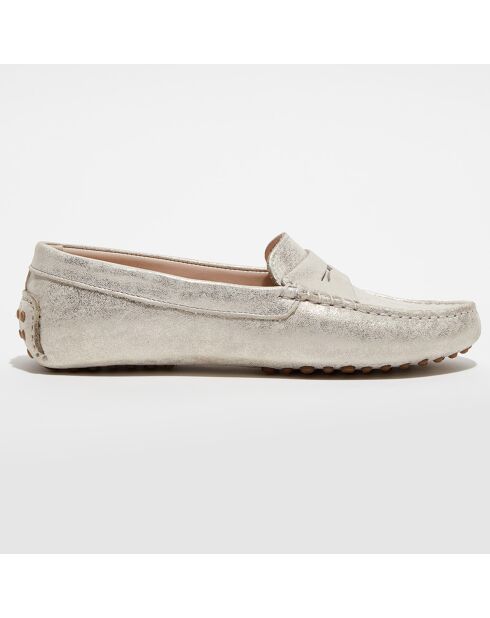 Mocassins en Cuir Jade dorées
