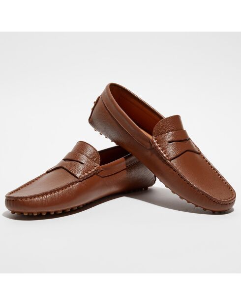 Mocassins en Cuir Martin cognac