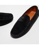 Mocassins en Velours de Cuir Martin noirs