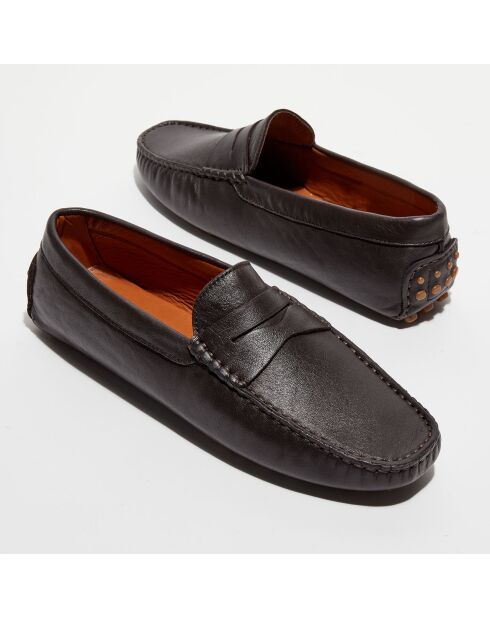 Mocassins en Cuir Martin marron foncé