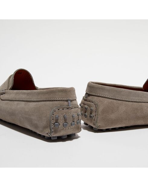 Mocassins en Velours de Cuir Martin gris